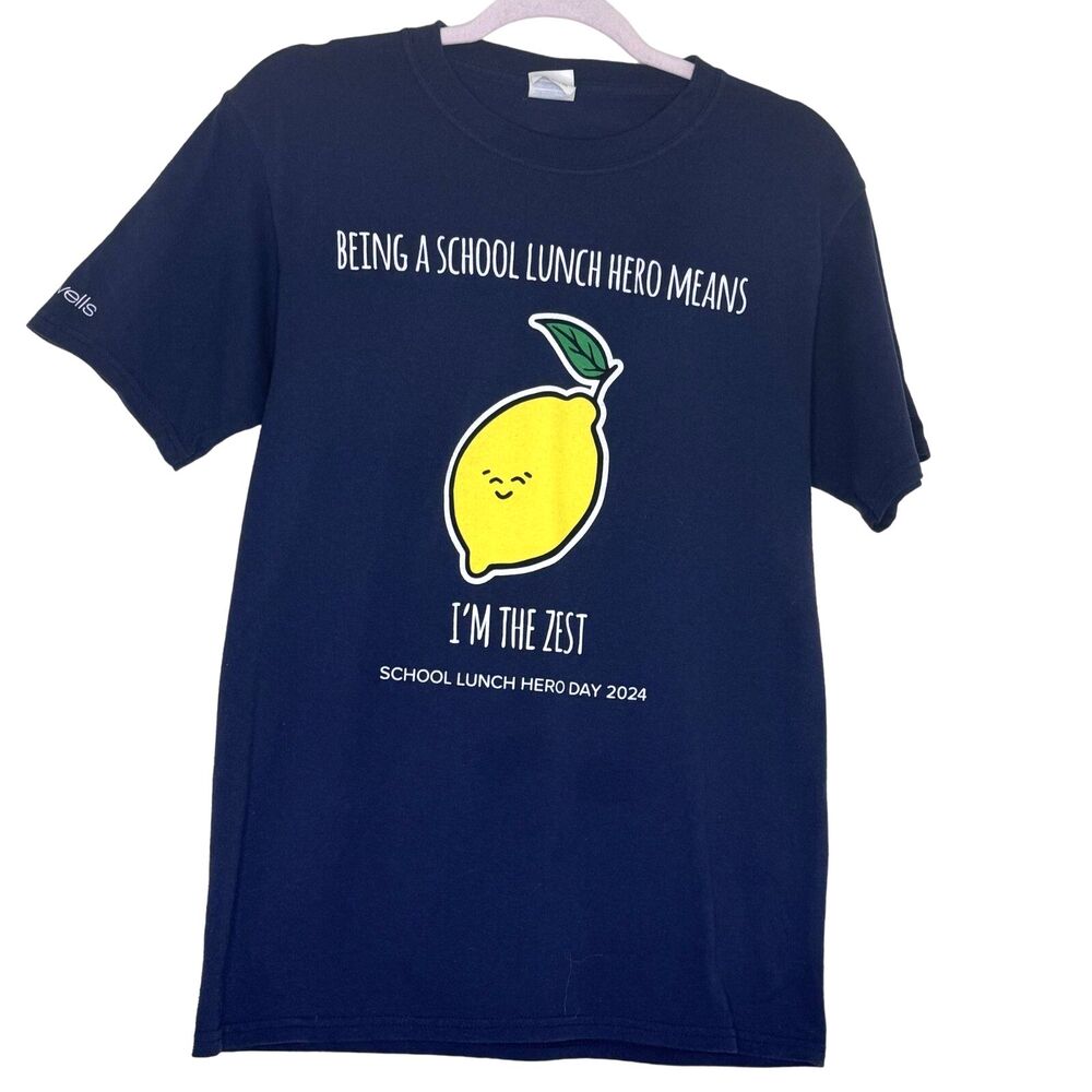 Port & Company Graphic T Shirt Top Lunch Lady Food Service Navy S
